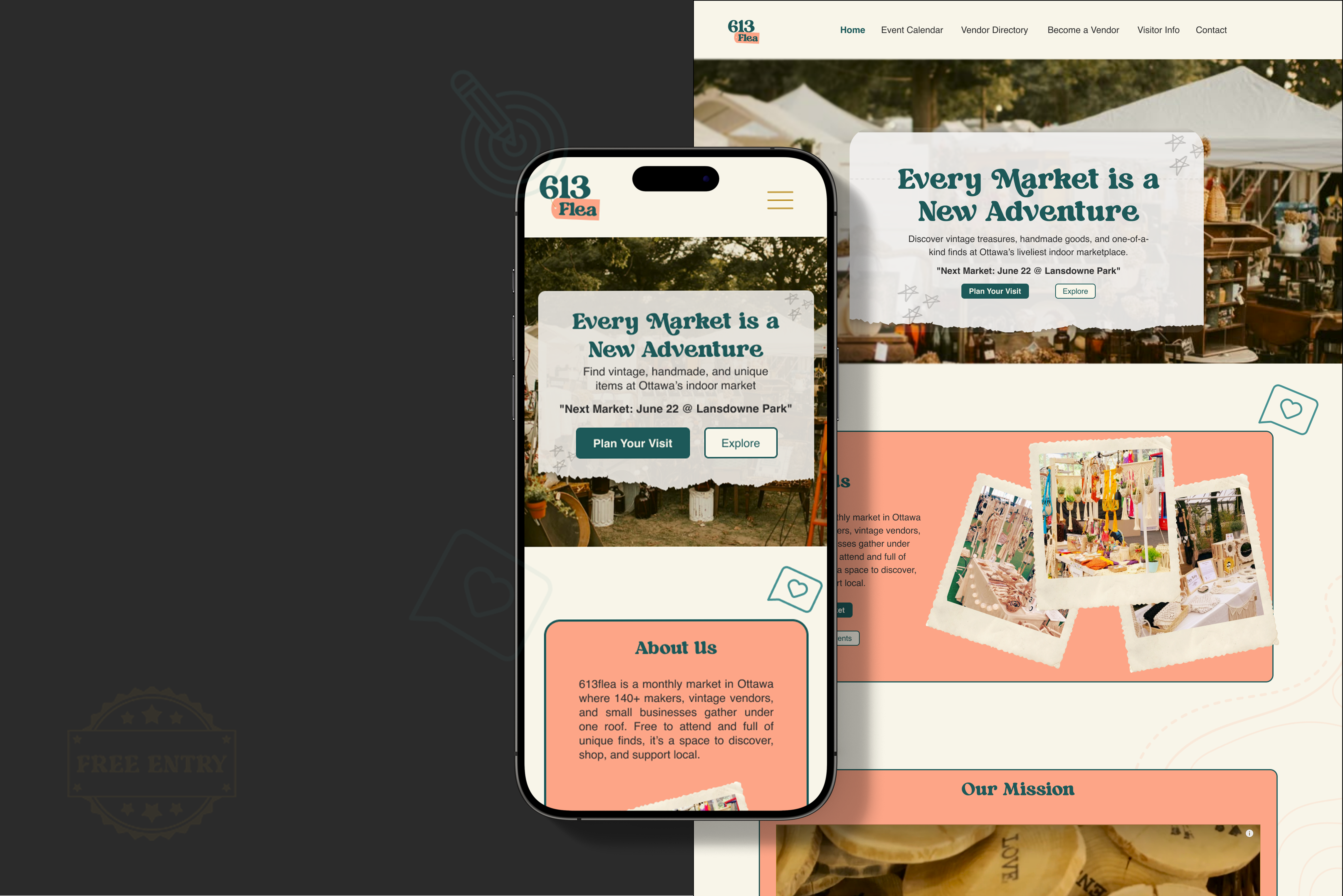 613Flea redesigned website hero mockup