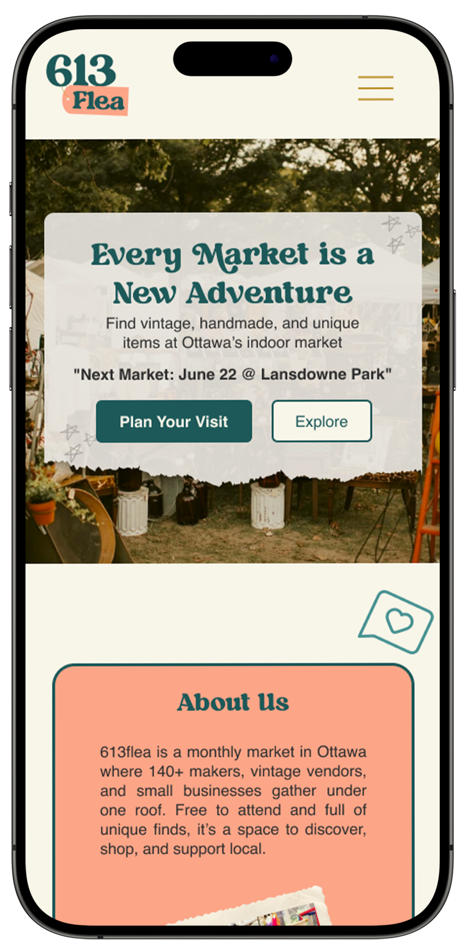 613Flea mobile home page high fidelity design