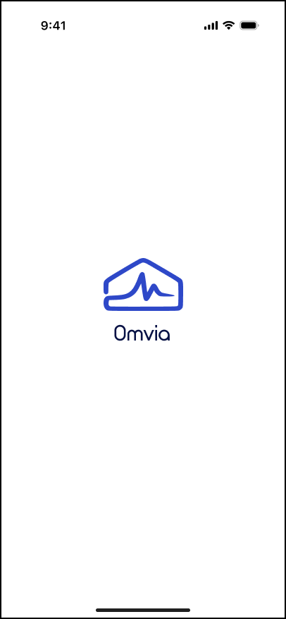 Omvia logo opening screen