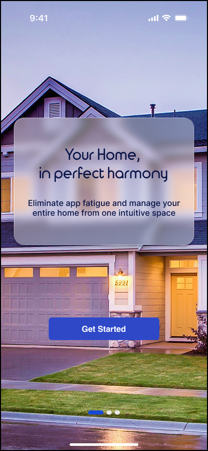 Omvia welcome onboarding screen