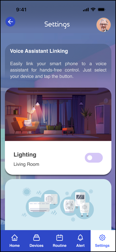 Omvia settings screen two