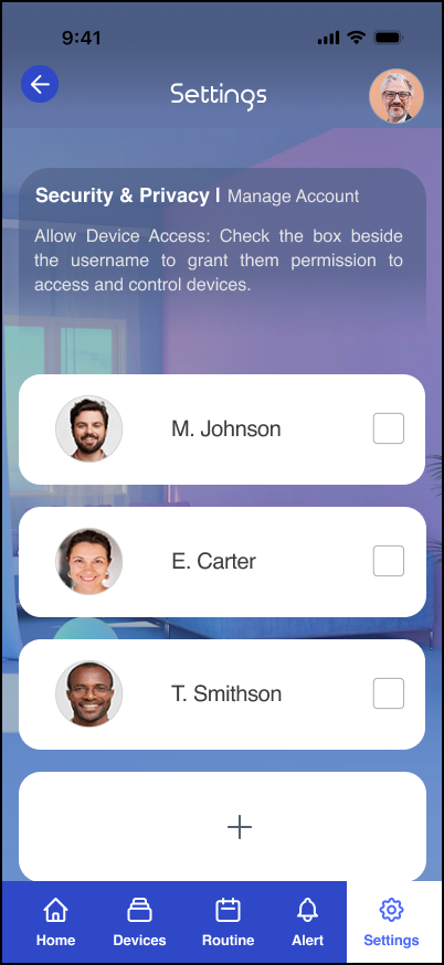 Omvia settings screen four