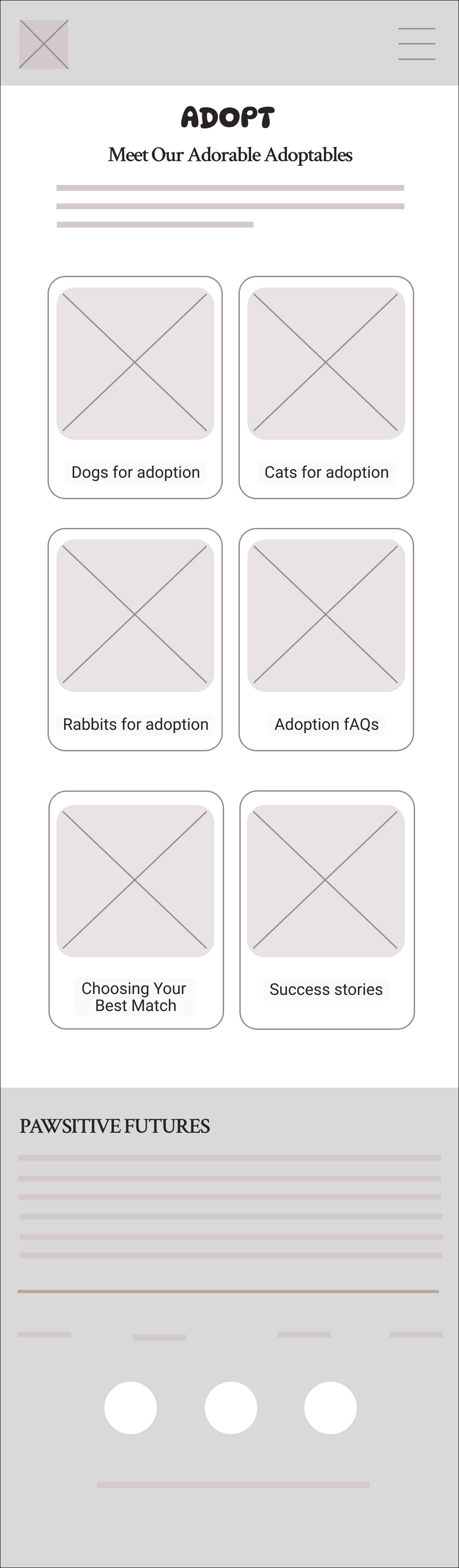 Original Adopt low-fidelity wireframe at tablet width
