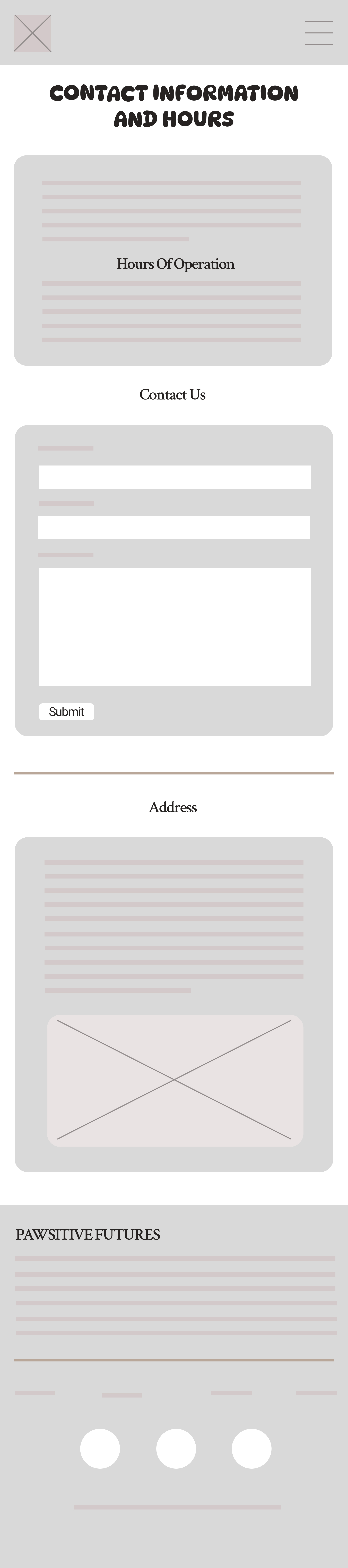 Original Contact low-fidelity wireframe at tablet width