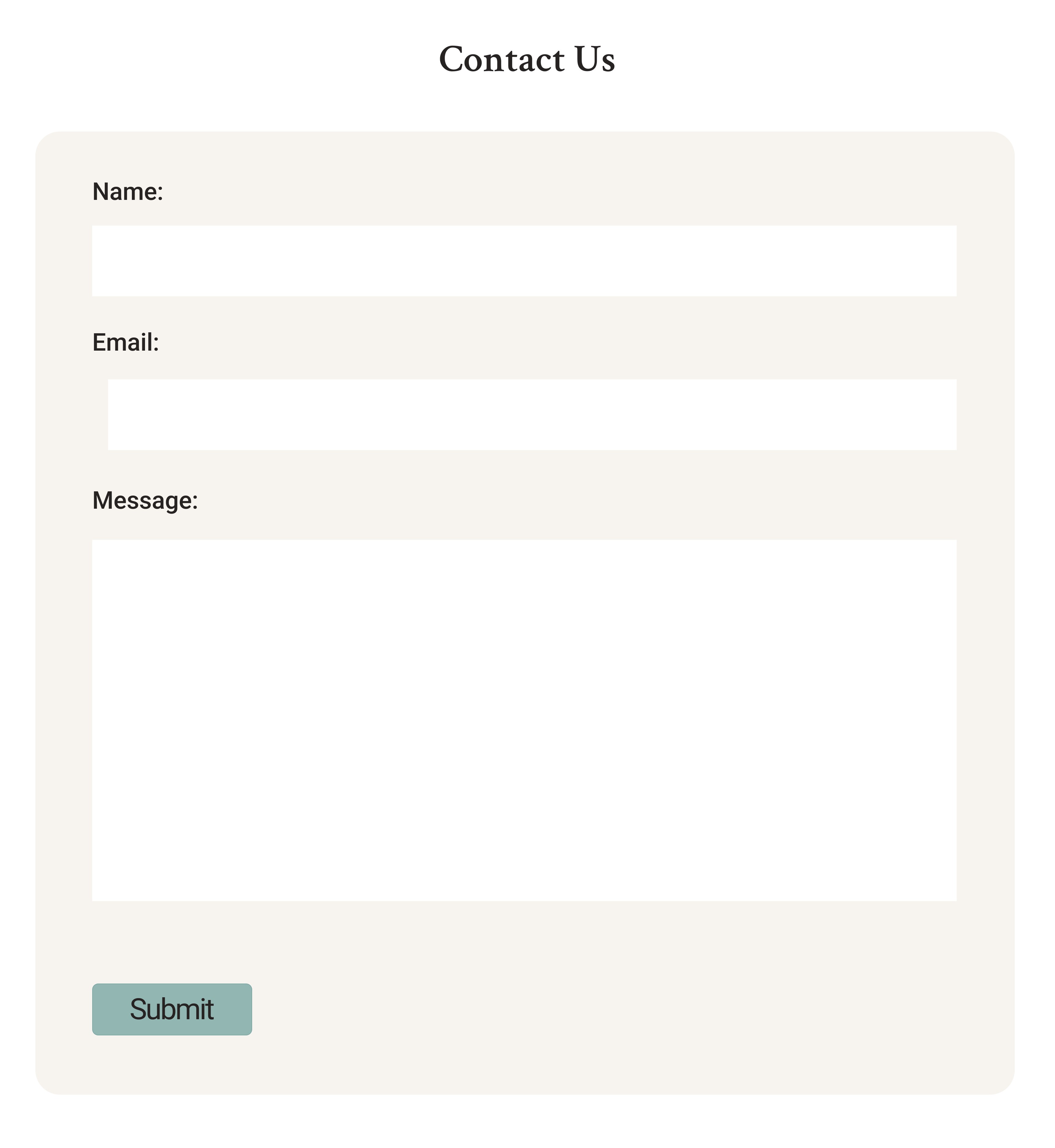 Original Contact form hierarchy