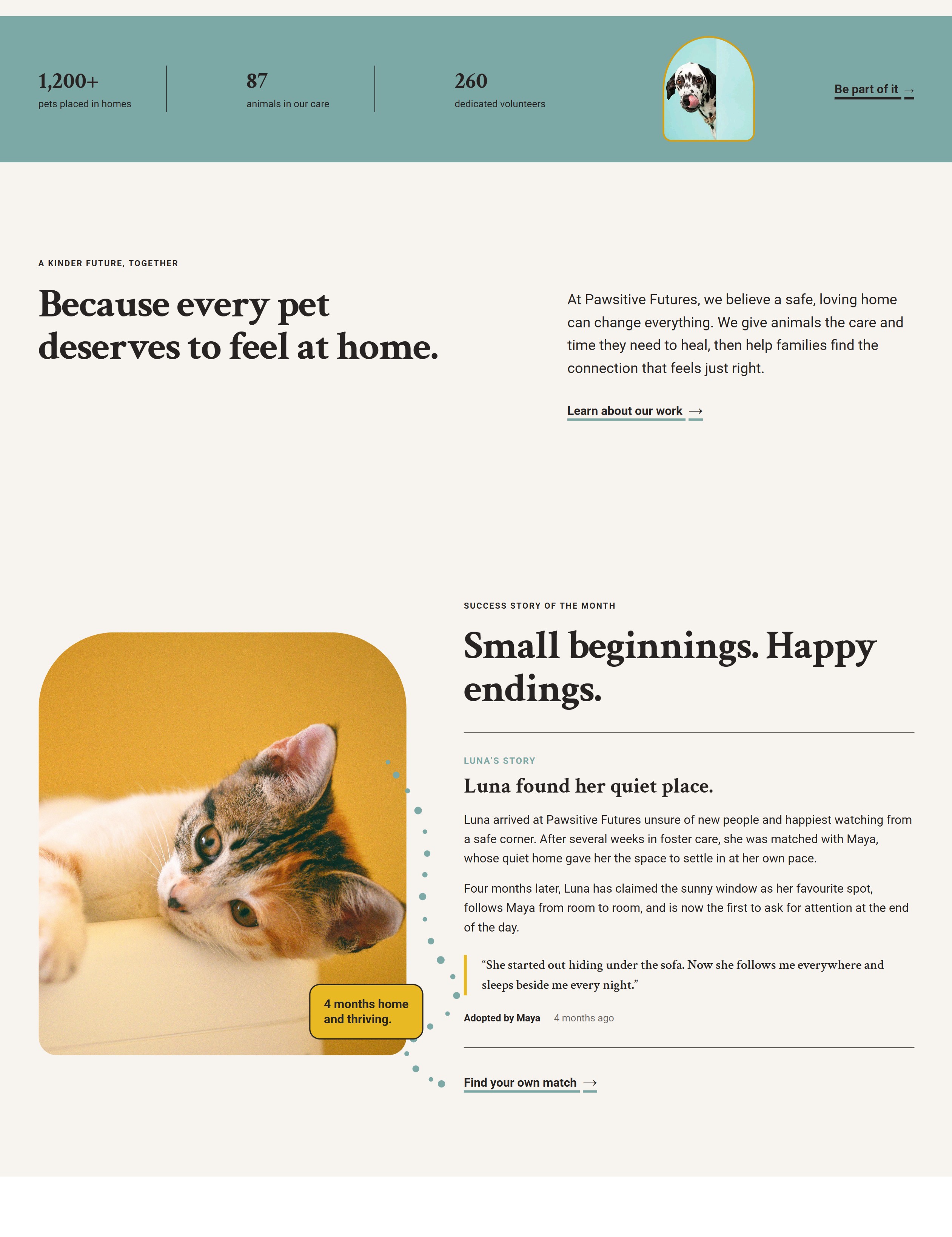 Refined Home section hierarchy