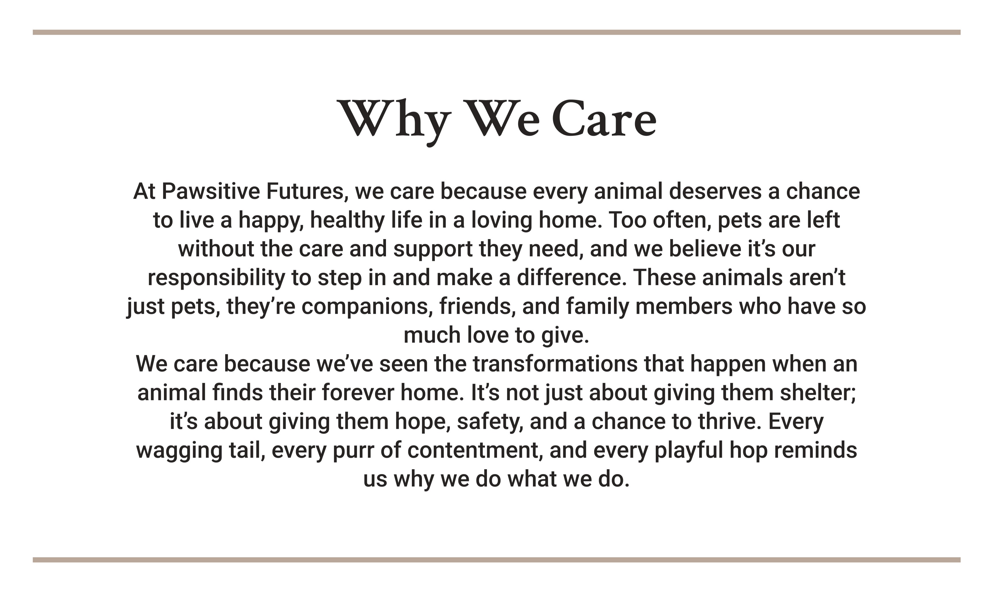 Original text-heavy Why We Care section