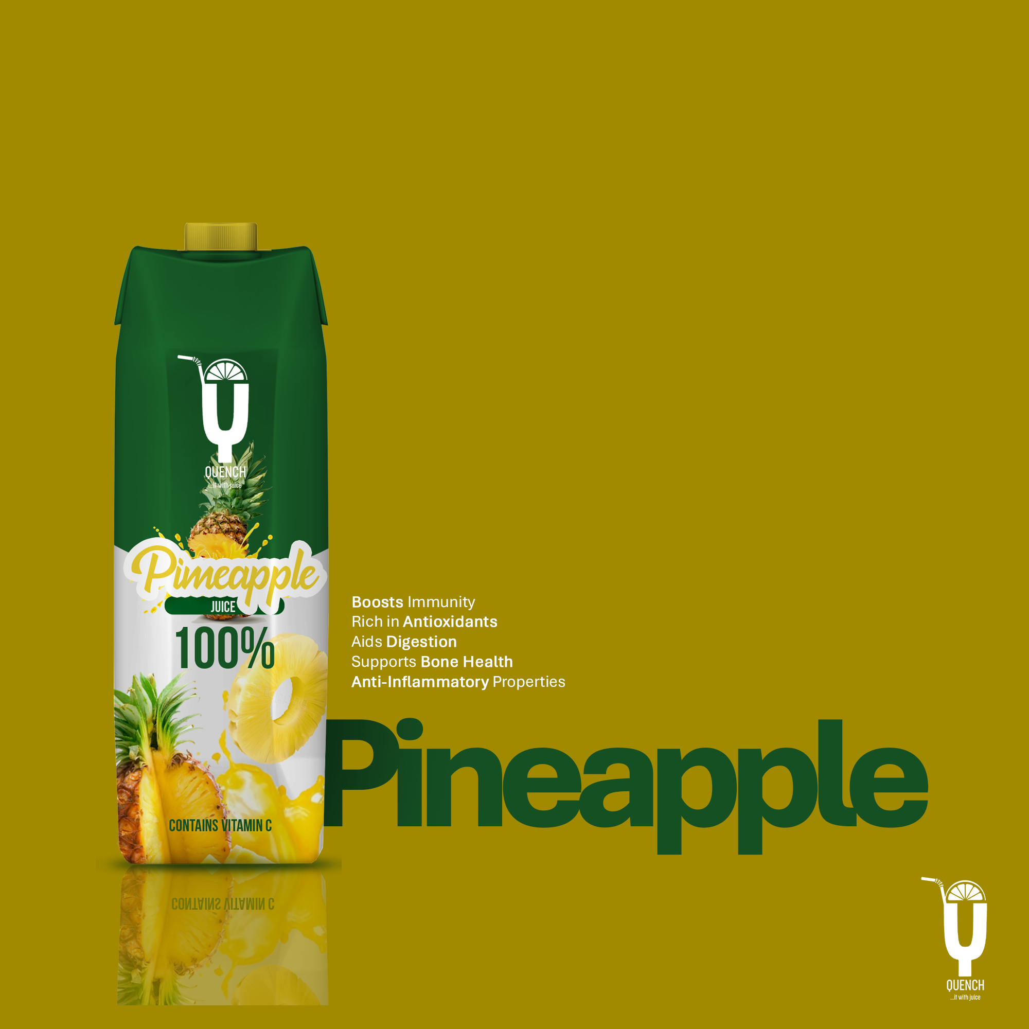 Quench pineapple flavor packaging visual