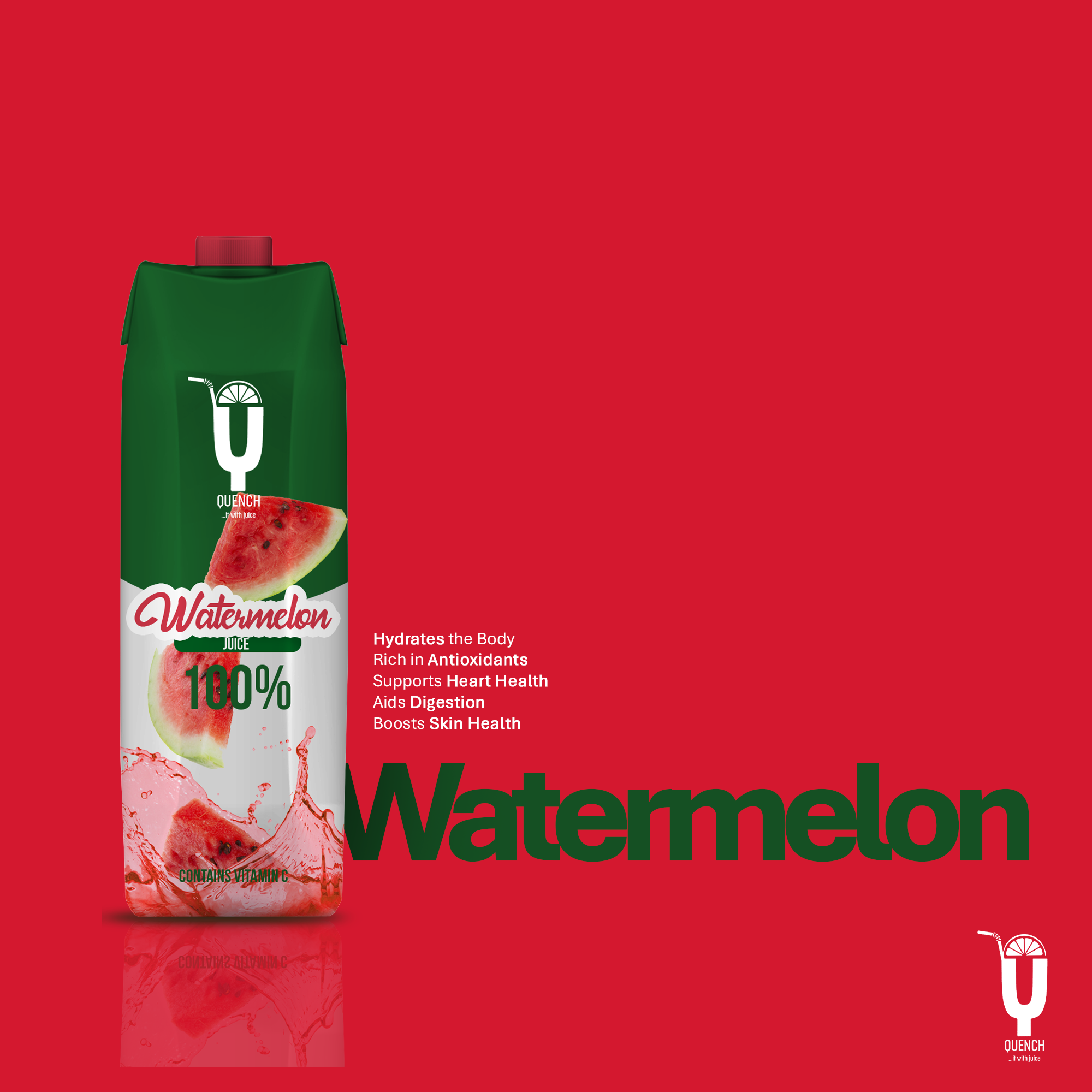 Quench watermelon flavor packaging visual